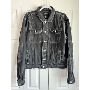 Vintage Forever 21 Men's Black Jean Jacket Retro Size Large UNISEX